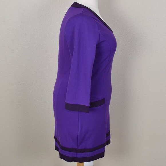 Boden Contrast Trim Ponte Sheath Dress - 16 - Picture 7 of 9